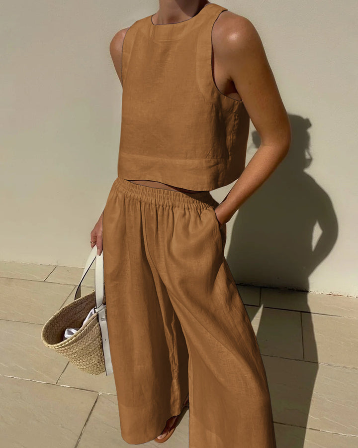 Levoire | Ensemble Élégant À Deux Pièces Contemporain Khaki