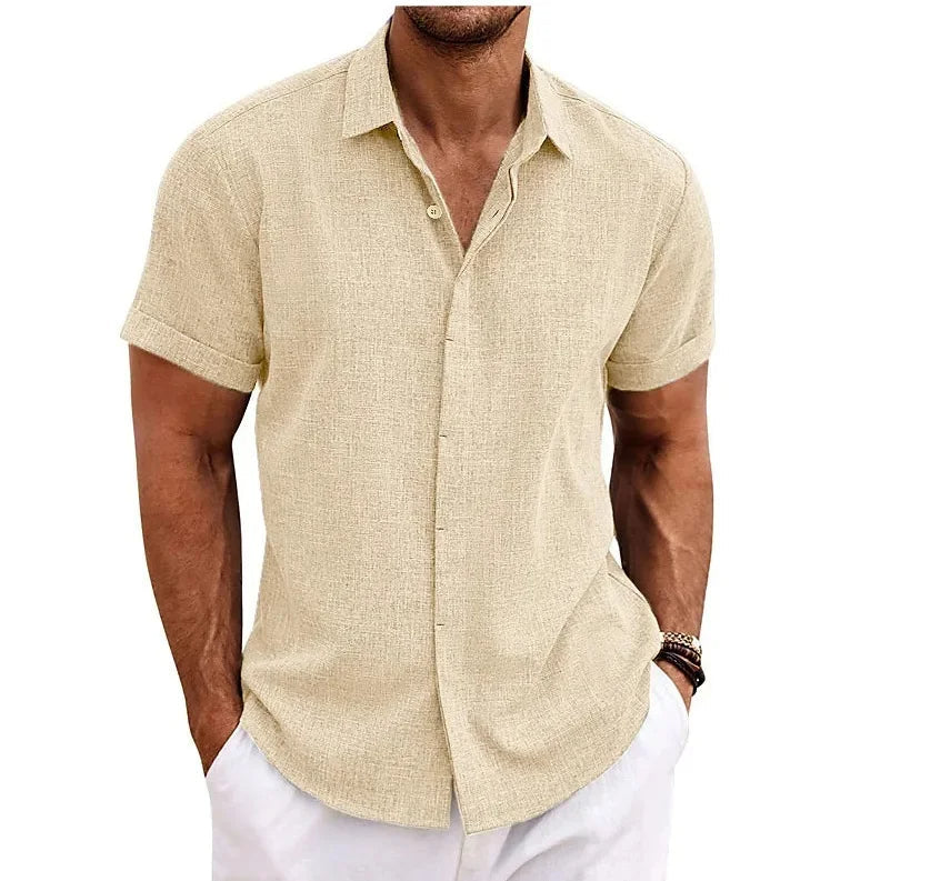 Levoire | Chemise en lin pour hommes Abricot