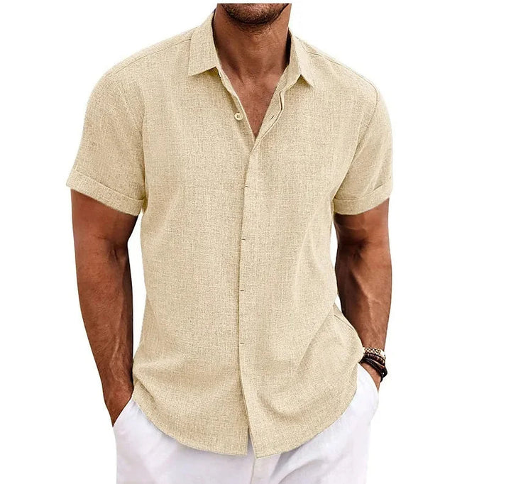 Levoire | Chemise en lin pour hommes Abricot