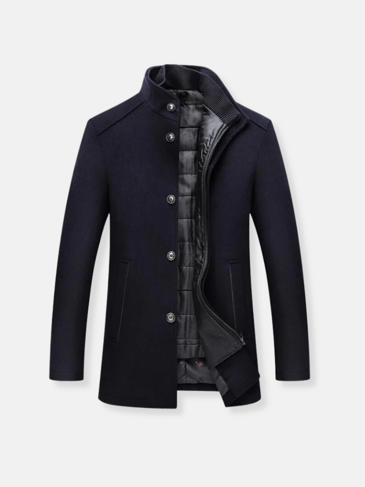 Levoire | Trench-Coat En Laine Pour Hommes Noir