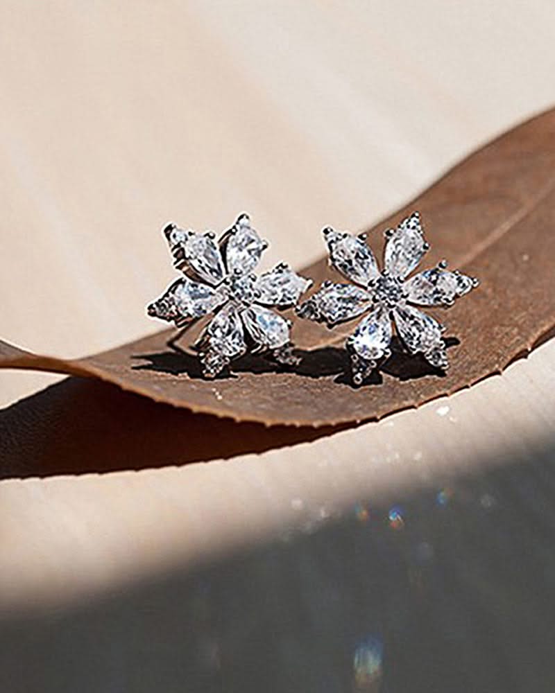 Levoire | Boucles D'Oreilles Zircon Fleur De Flocon De Neige
