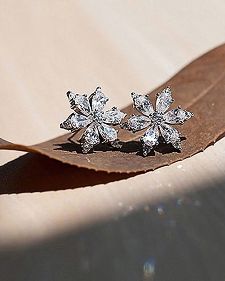 Levoire | Boucles D'Oreilles Zircon Fleur De Flocon De Neige