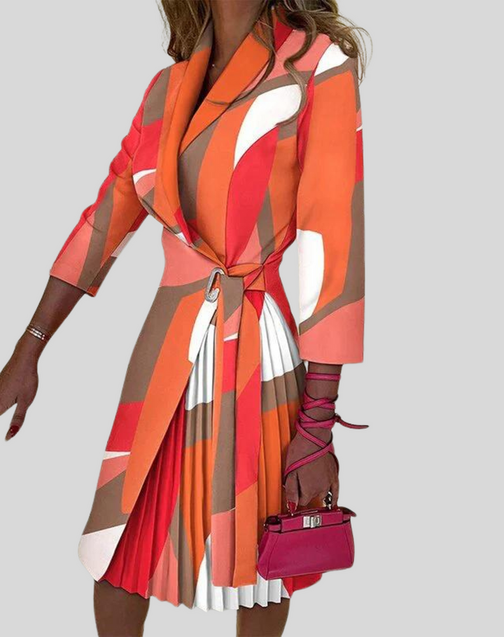 Levoire | Robe Blazer À Pois Imprimé Orange