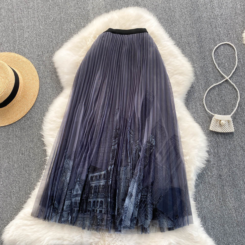 Levoire | Printemps Plissé Midi Une taille Bleu