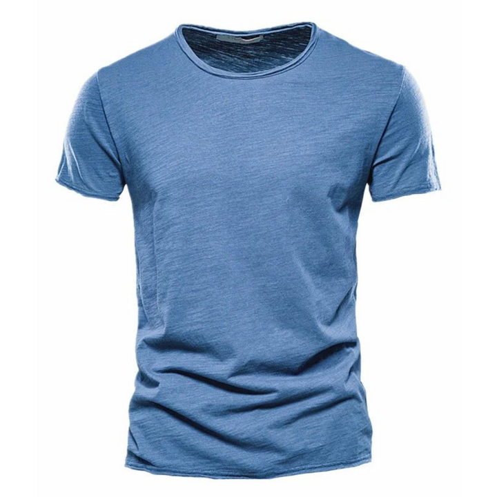 Levoire | T-Shirt Classique Luxeux Bleu denim