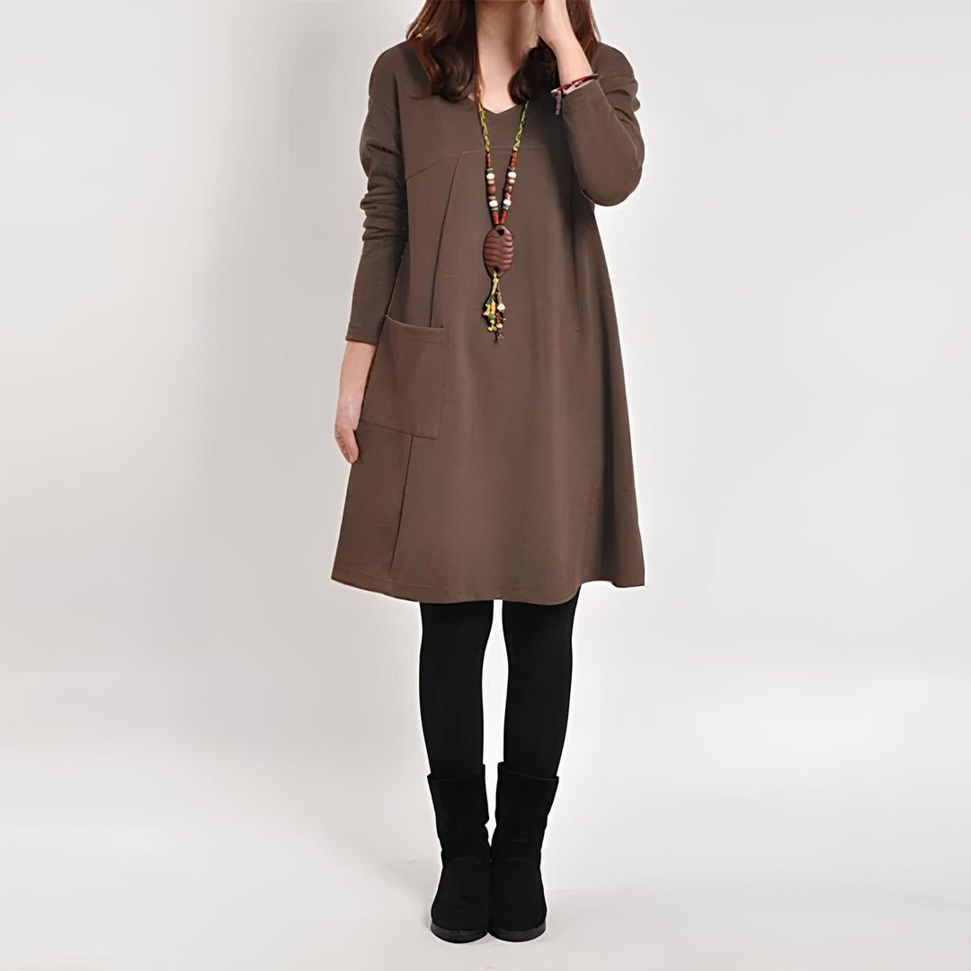 Levoire | Robe Élégante Avec Une Poche Braun