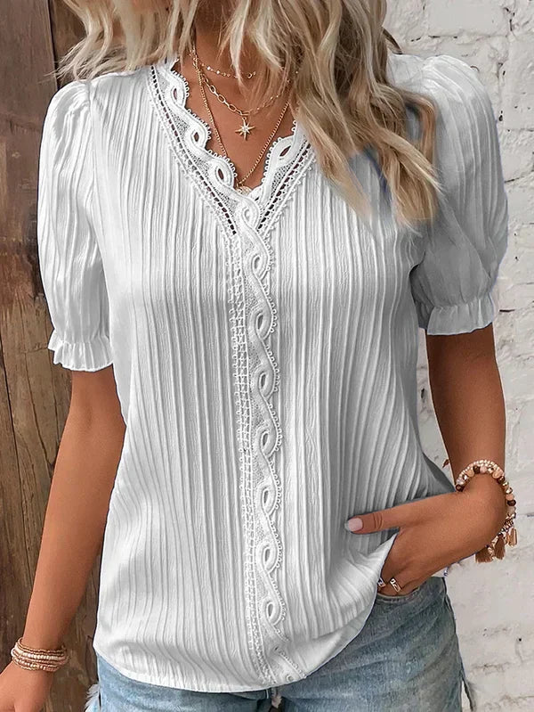 Levoire | Blouse Élégante Avec Décolleté En V Gris