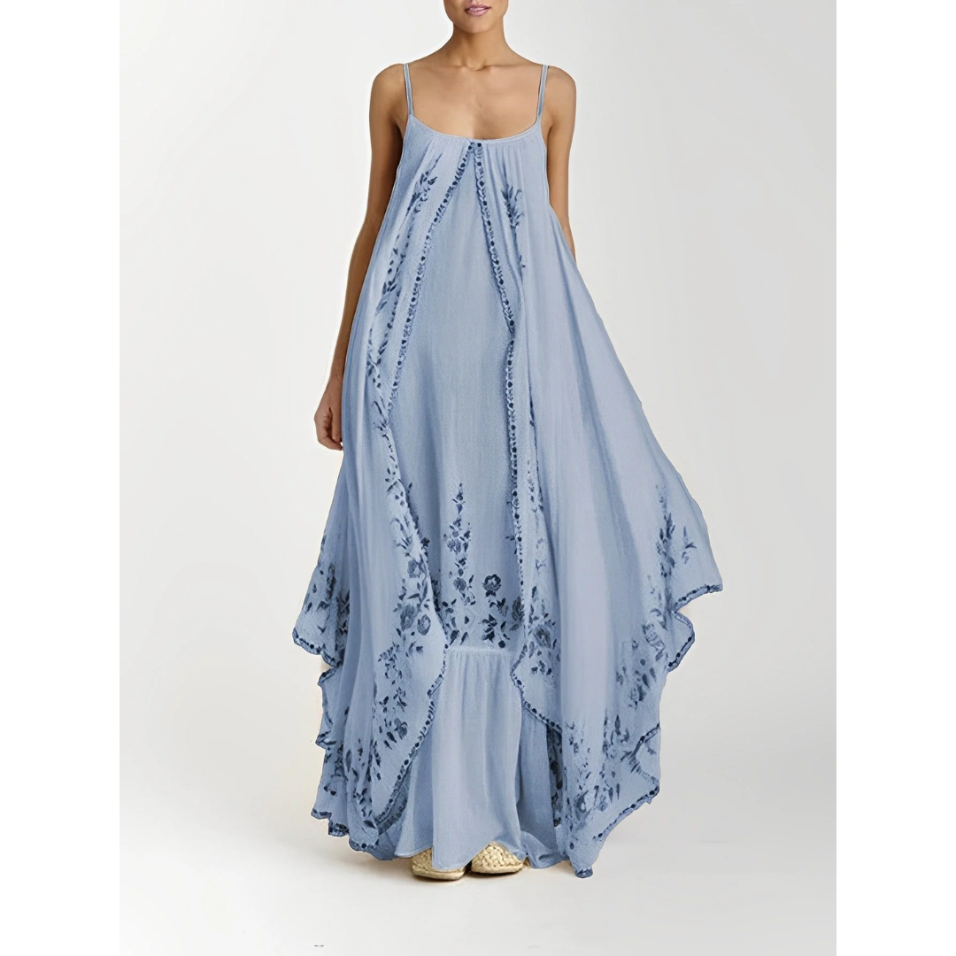 Levoire | Robe Boho Longue Pour Femmes Bleu clair
