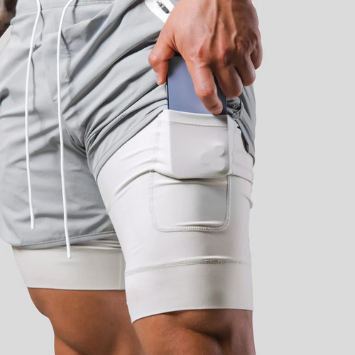 Levoire | Hommes 2 en 1 Pantalon de sport Entraînement Fitness Leggings à double couche Pour hommes