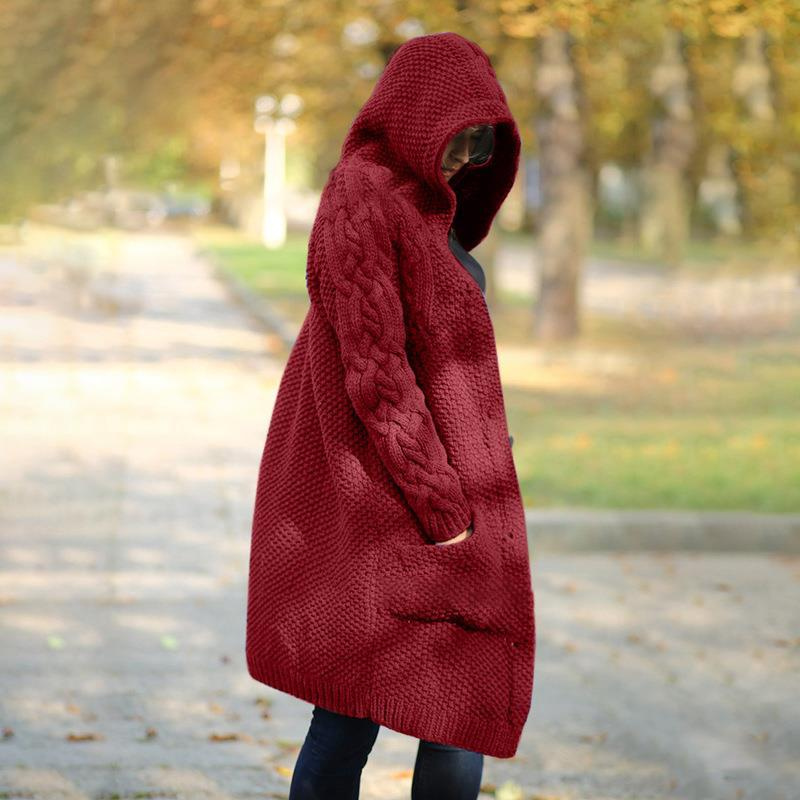 Levoire | Long Femme Cardigan Capuche Rot