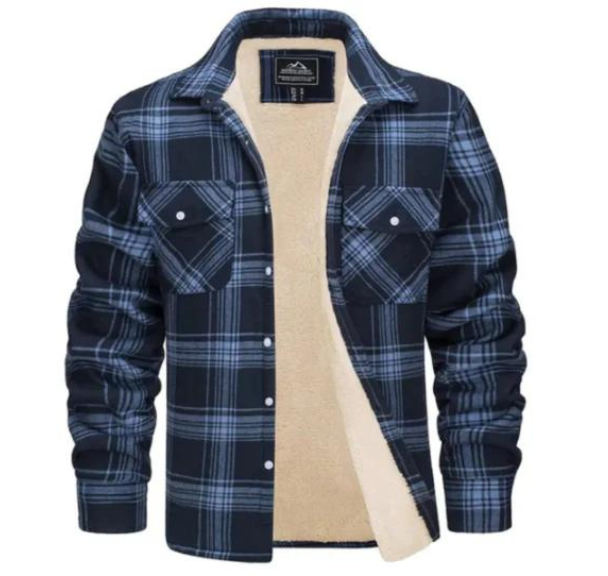 Levoire | Veste en flanelle raide Bleu-vert-gris