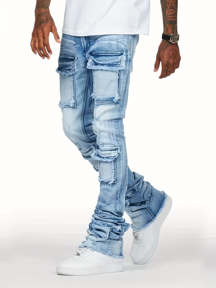Levoire | Jean Bootcut Usé Avec Un Plan Multitâche Bleu clair