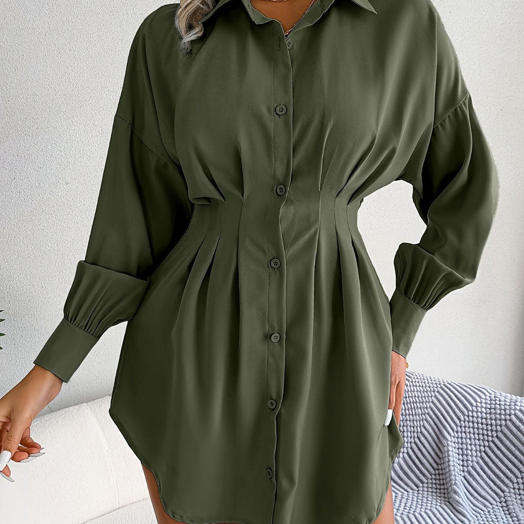 Levoire | Robe Tunique, Avec Taille Froncée Et Manches Lanternes