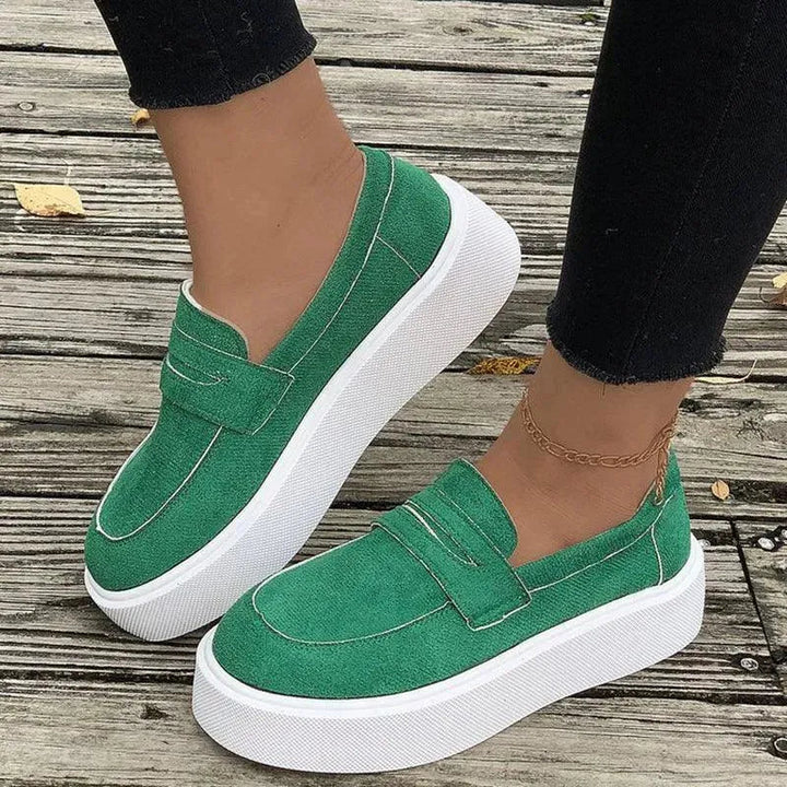 Levoire | Nouvelles mocassins avec platforme et bout rond Vert