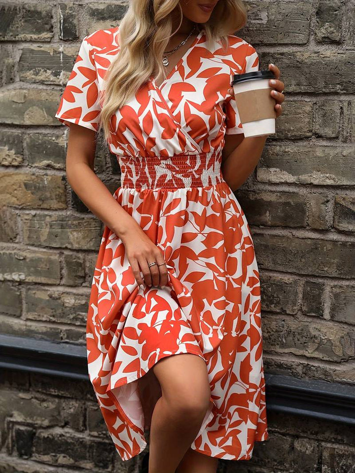 Levoire | Robe Portefeuille À Manches Courtes Avec Motif Floral