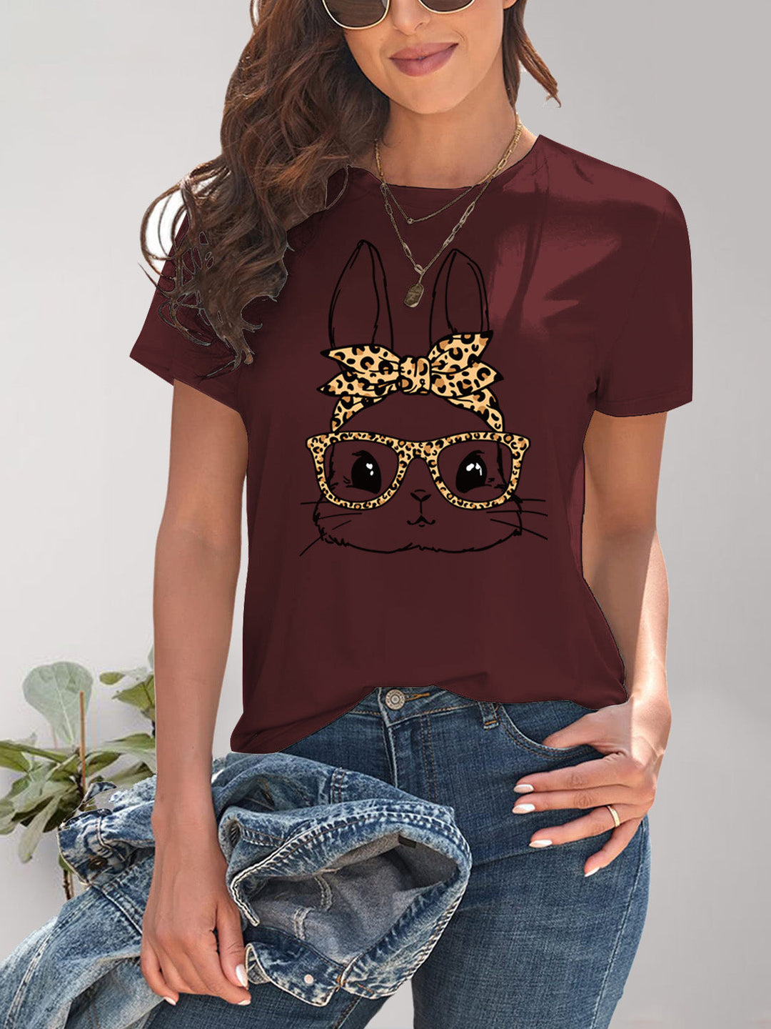 Levoire | Jänis Graafinen Col Rond Manches Courtes T-shirt