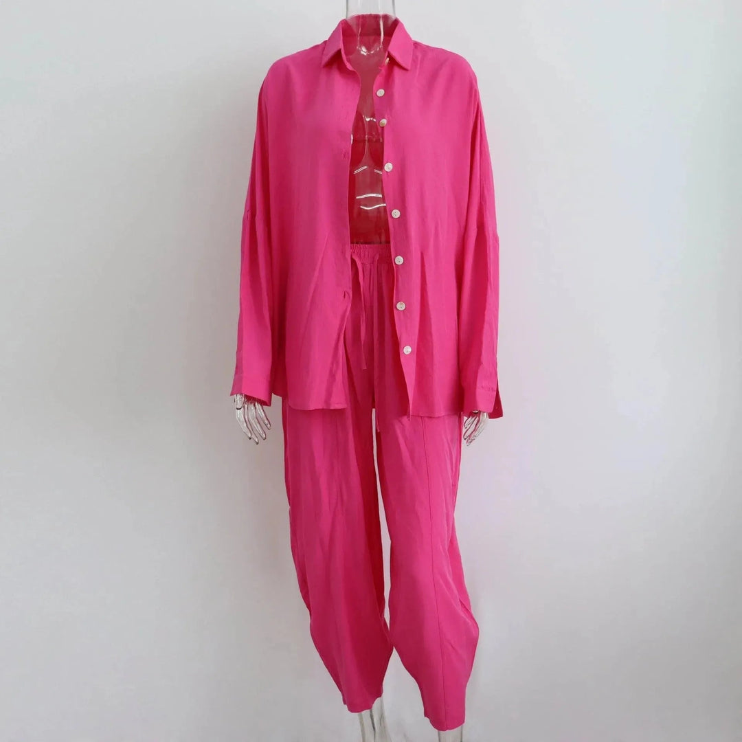 Levoire | Ensemble de deux pièces avec une chemise à manches longues et un pantalon Rosenrot