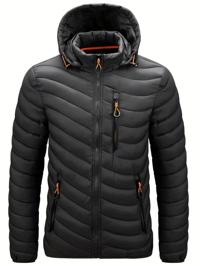 Levoire | Veste à capuche zippée avec poches à manches longues chaudes Noir