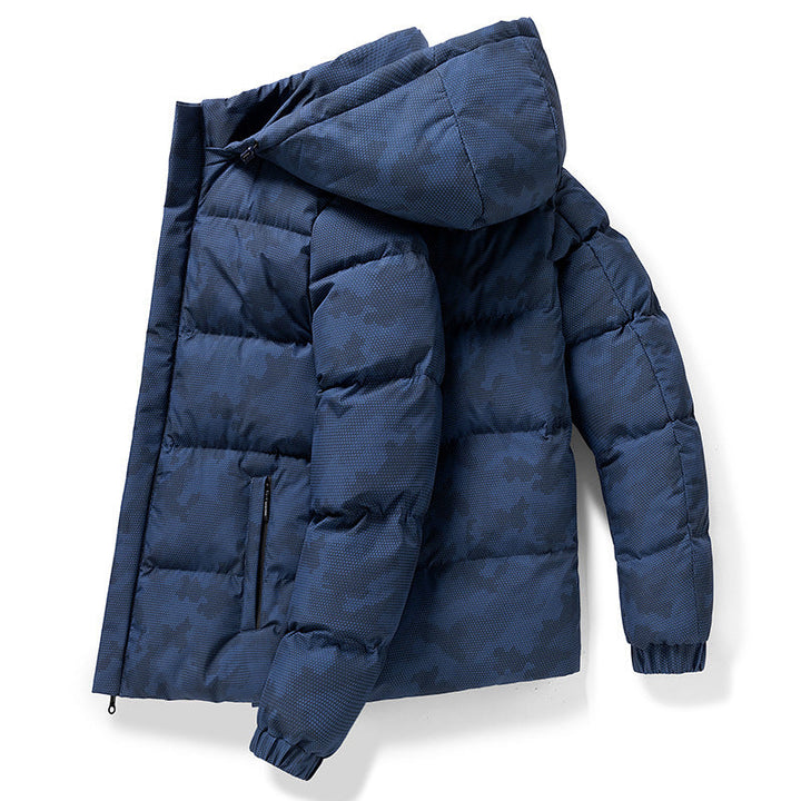 Levoire | Veste Camouflage À Manches Longues Avec Capuche Réglable Et Poches Bleu
