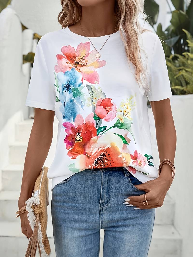 Levoire | T-Shirt Avec Imprimé Floral Et Col Rond