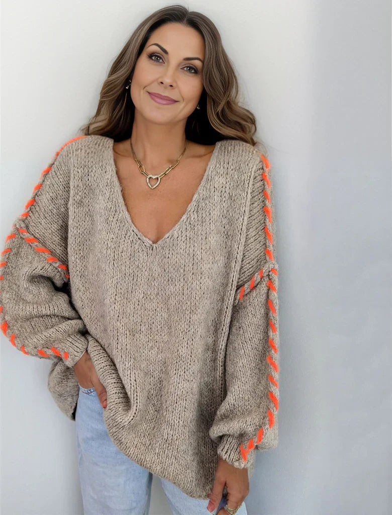 Levoire | Élégant Pull À Manches Longues Avec Imprimé Étonnant 2XL