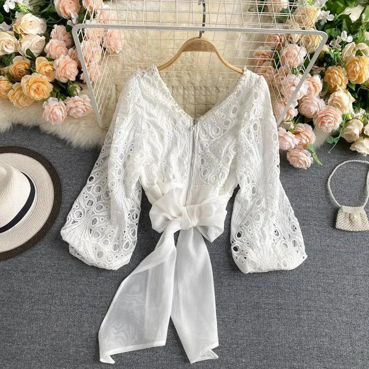Levoire | T-shirt en dentelle pour femmes Blanc Une taille