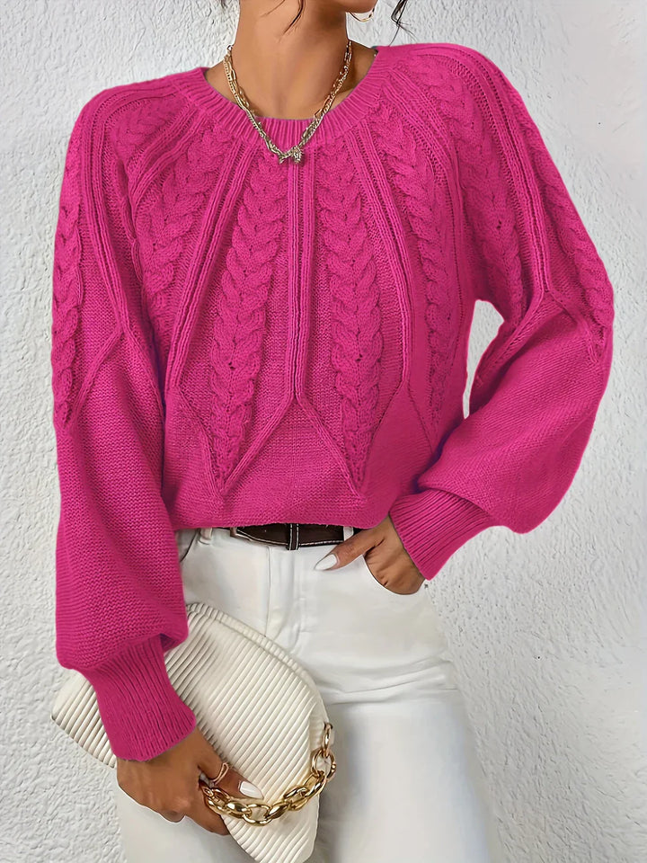 Levoire | Pull En Câble Décontracté Élégant Rosa