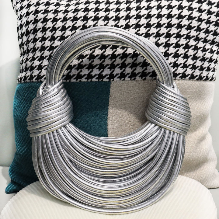 Levoire | Sac À Main En Toile Uni Tissé À La Main Pour Femmes Argent