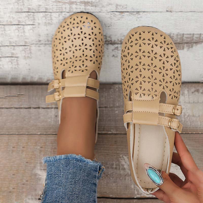 Levoire | Pantoufles Plates À Enfiler Décontractées Et Confortables Pour Femmes Abricot