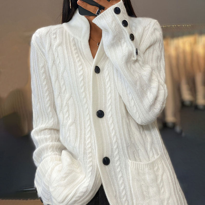 Levoire | Tricoté Décontracté De Couleur Unie Blanc Taille Unique