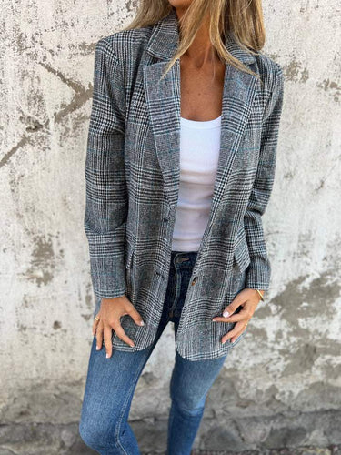 Levoire | Blazer À Carreaux Décontracté Avec Revers