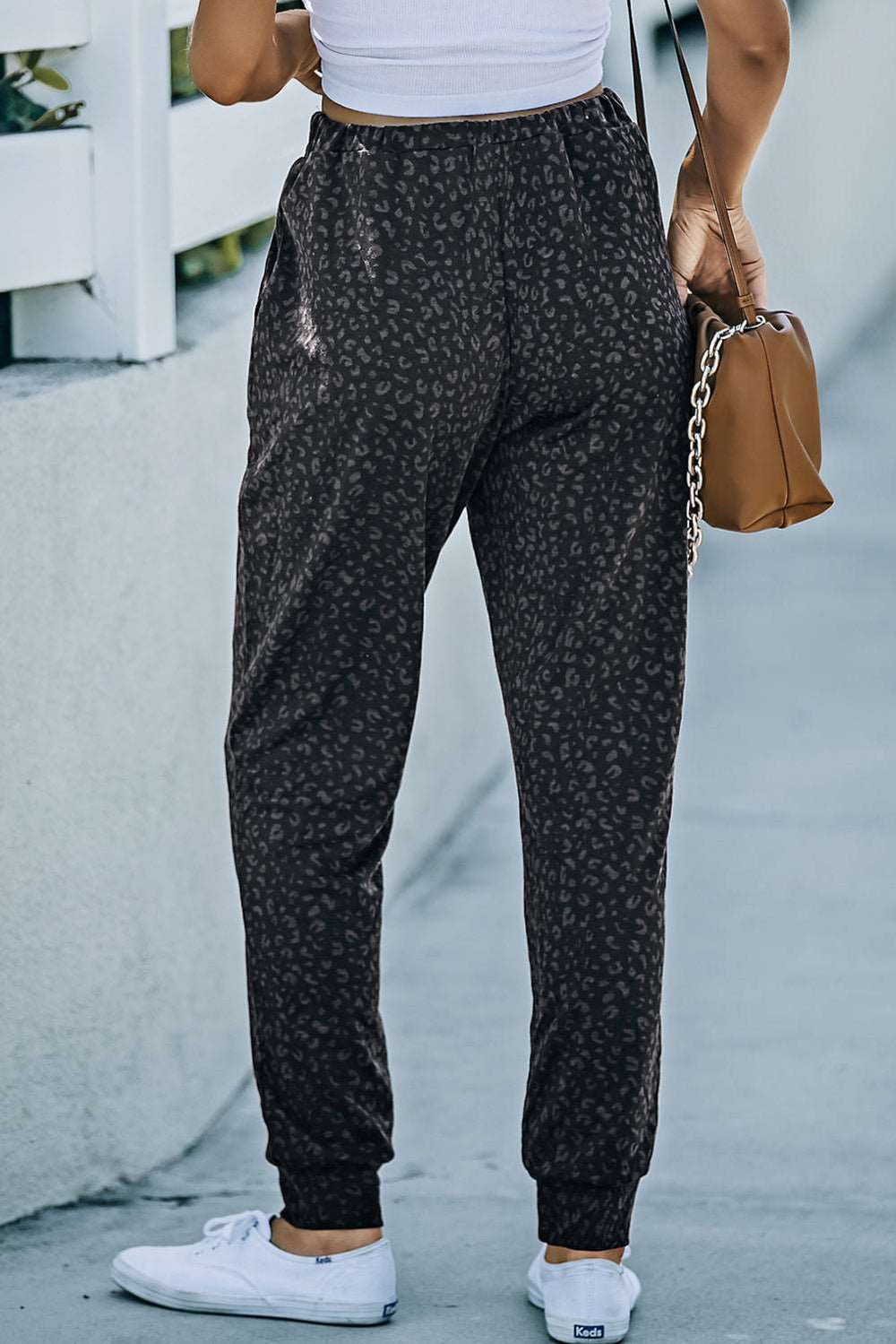 Levoire | Pantalons De Jambe De Pantalon Confortables Imprimés Léopard Avec Poches