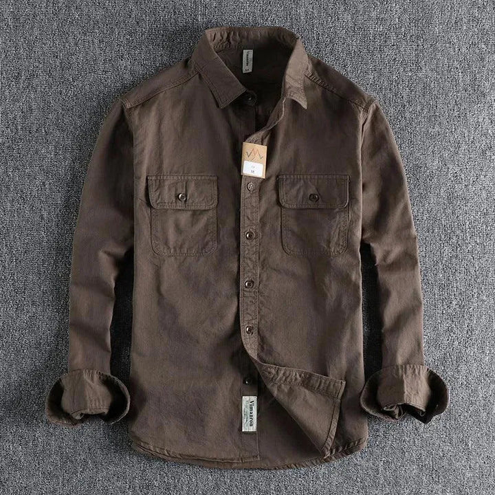 Levoire | Chemise à manches longues pour hommes multicolore Braun