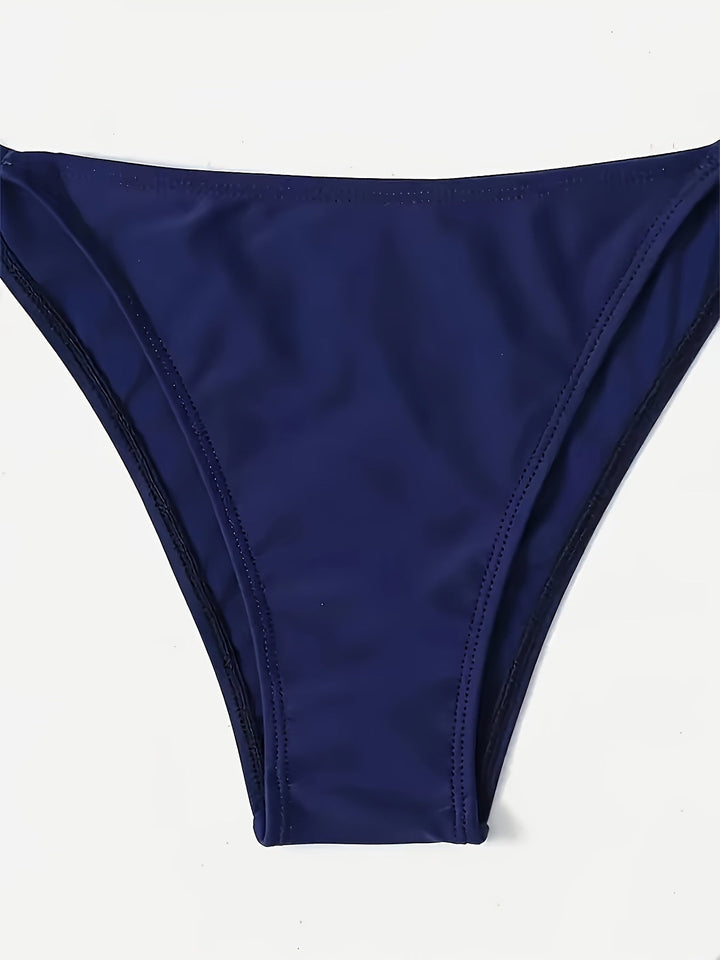 Levoire | Bleu Foncé Ensemble De Bikini Sexy Avec Soutien V Décolleté Et Dos Nu