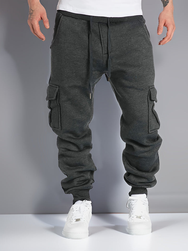 Levoire | Combinaison De Pantalons De Sport Pour Hommes Avec Cordon Et Poches Latérales Gris foncé