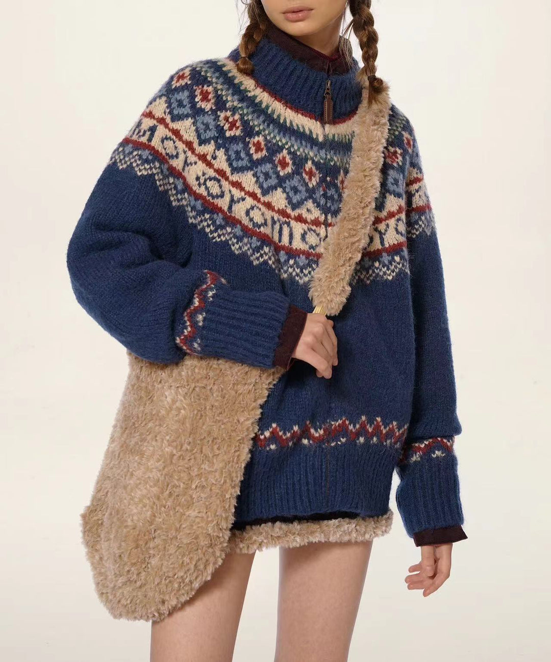 Levoire | Pull À Col En V Weinlese Pour Femmes Bleu