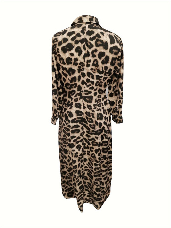 Levoire | Robe Maxi Avec Imprimé Léopard Et Boutons