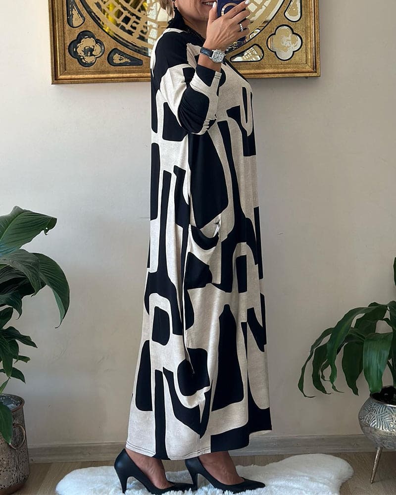 Levoire | Robe À Manches Longues Et Imprimé