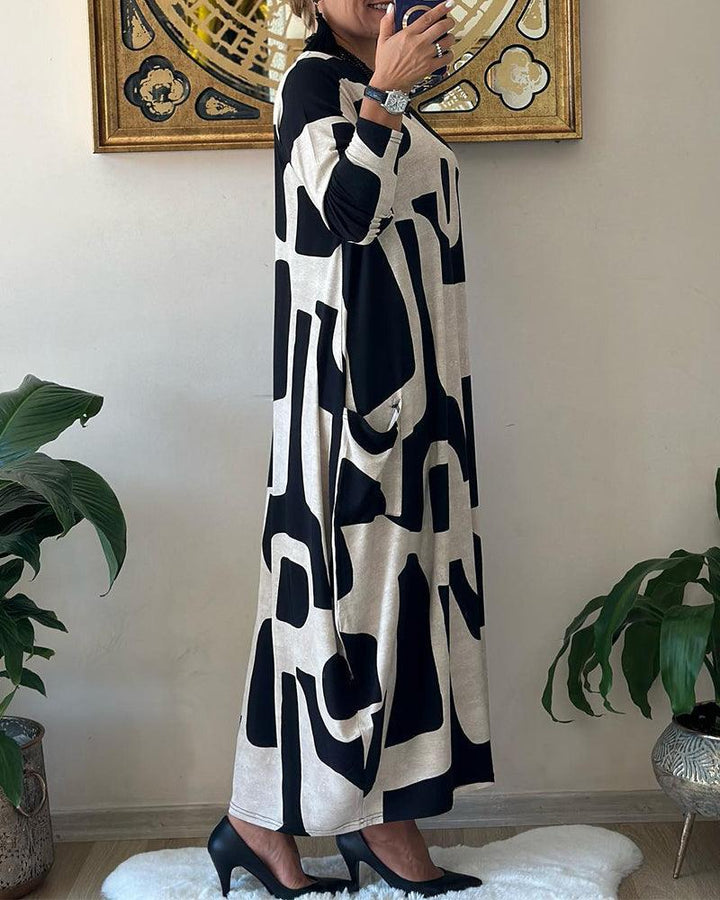 Levoire | Robe À Manches Longues Avec Imprimé Moderne