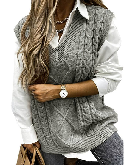 Levoire | Gilet En Tricot Pour Femmes | Hiver Gris