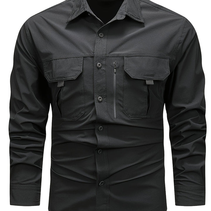 Levoire | Chemise Décontractée Pour Hommes À Manches Longues À Séchage Rapide Noir