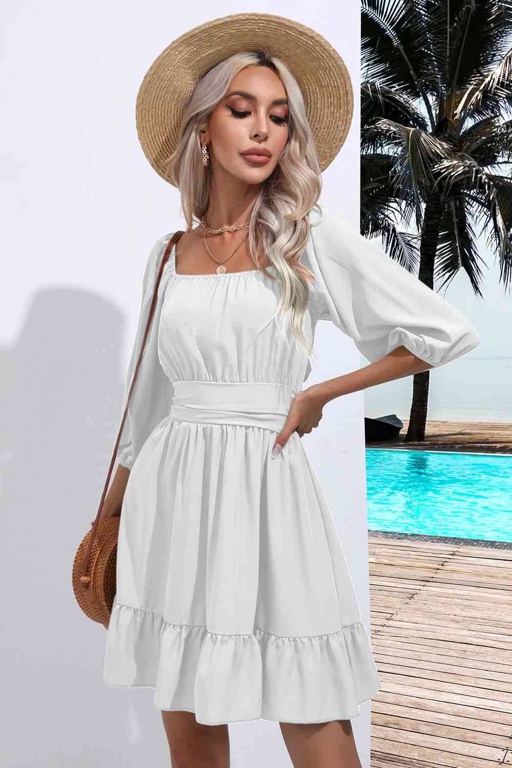 Levoire | Robe à encolure carrée Blanc