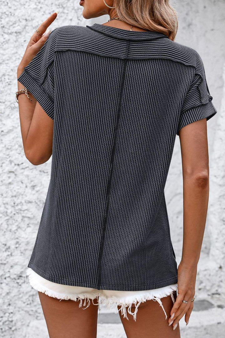Levoire | T-Shirt Classique À Manches Courtes Rayé Avec Col Rond