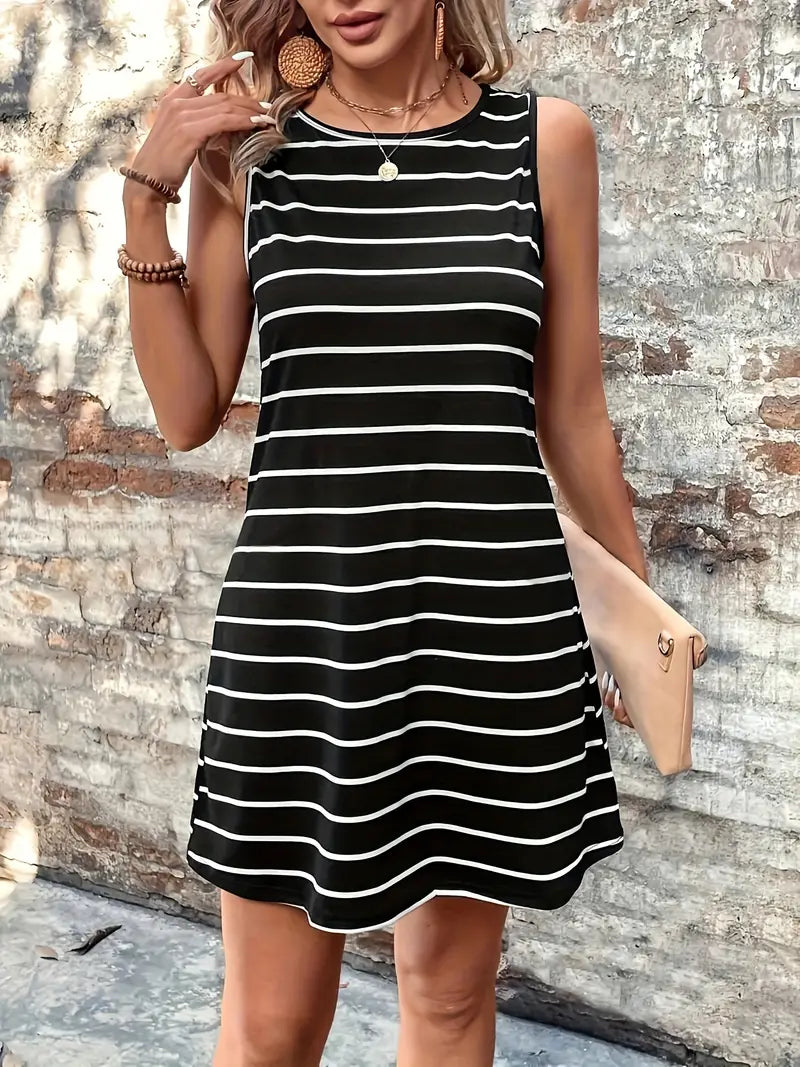 Levoire | Robe Débardeur Rayé Avec Encolure Ronde