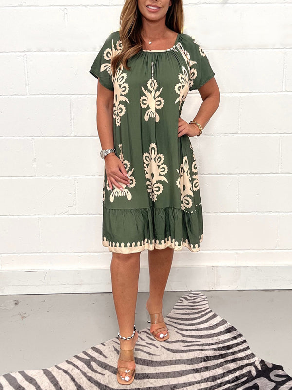 Levoire | Robe Dt Avec Motif Floral Vert