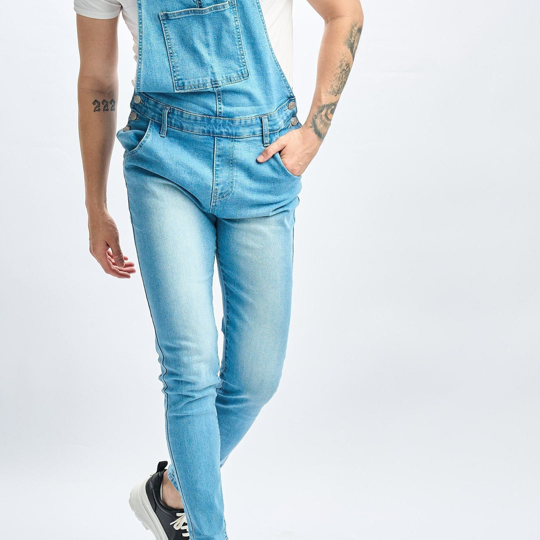 Levoire | Bleu Clair Slim Fit Denim Combinaison Stretch