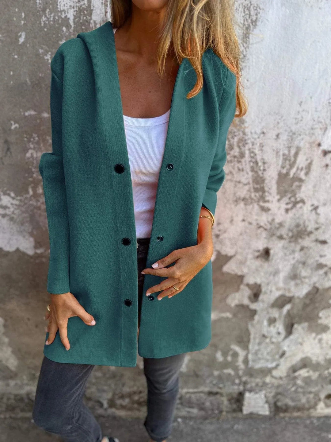 Levoire | Rennokas à un rang sweat à capuche cardigan Vert Phaéton