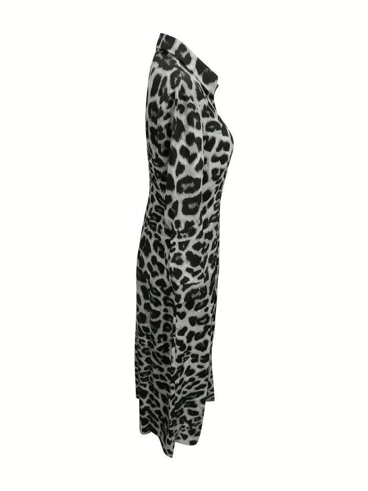 Levoire | Robe Maxi À Motif Léopard Et Boutons
