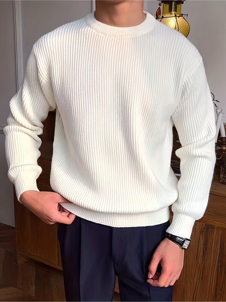 Levoire | Sweat-Shirt Design À Col Rond En Tricot Câble Élégant Pour Hommes