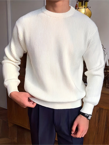 Levoire | Sweat-Shirt Design À Col Rond En Tricot Câble Élégant Pour Hommes